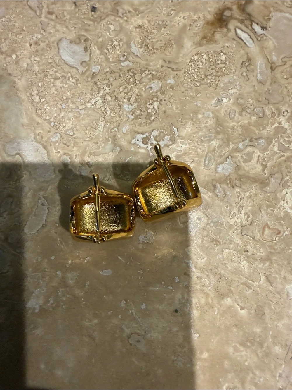 Celine Gold Tone Logo Drop Pendants